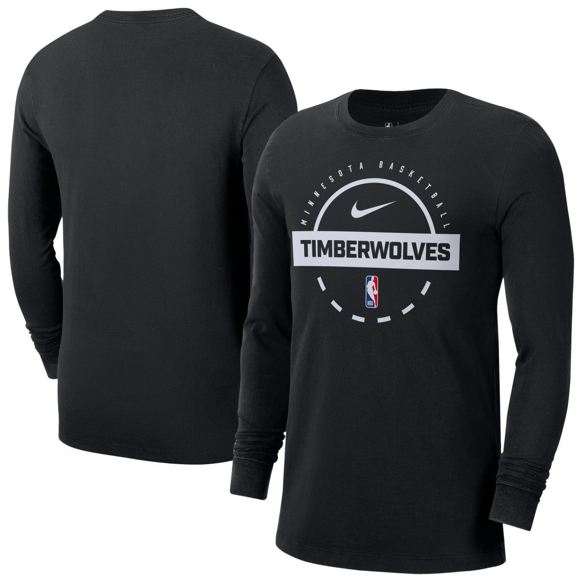 Minnesota Timberwolves Authentic Long Sleeve Practice T-Shirt Black