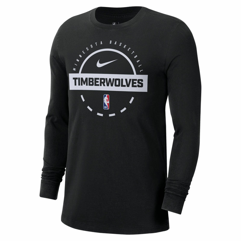 Minnesota Timberwolves Authentic Long Sleeve Practice T-Shirt Black