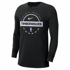 Minnesota Timberwolves Authentic Long Sleeve Practice T-Shirt Black