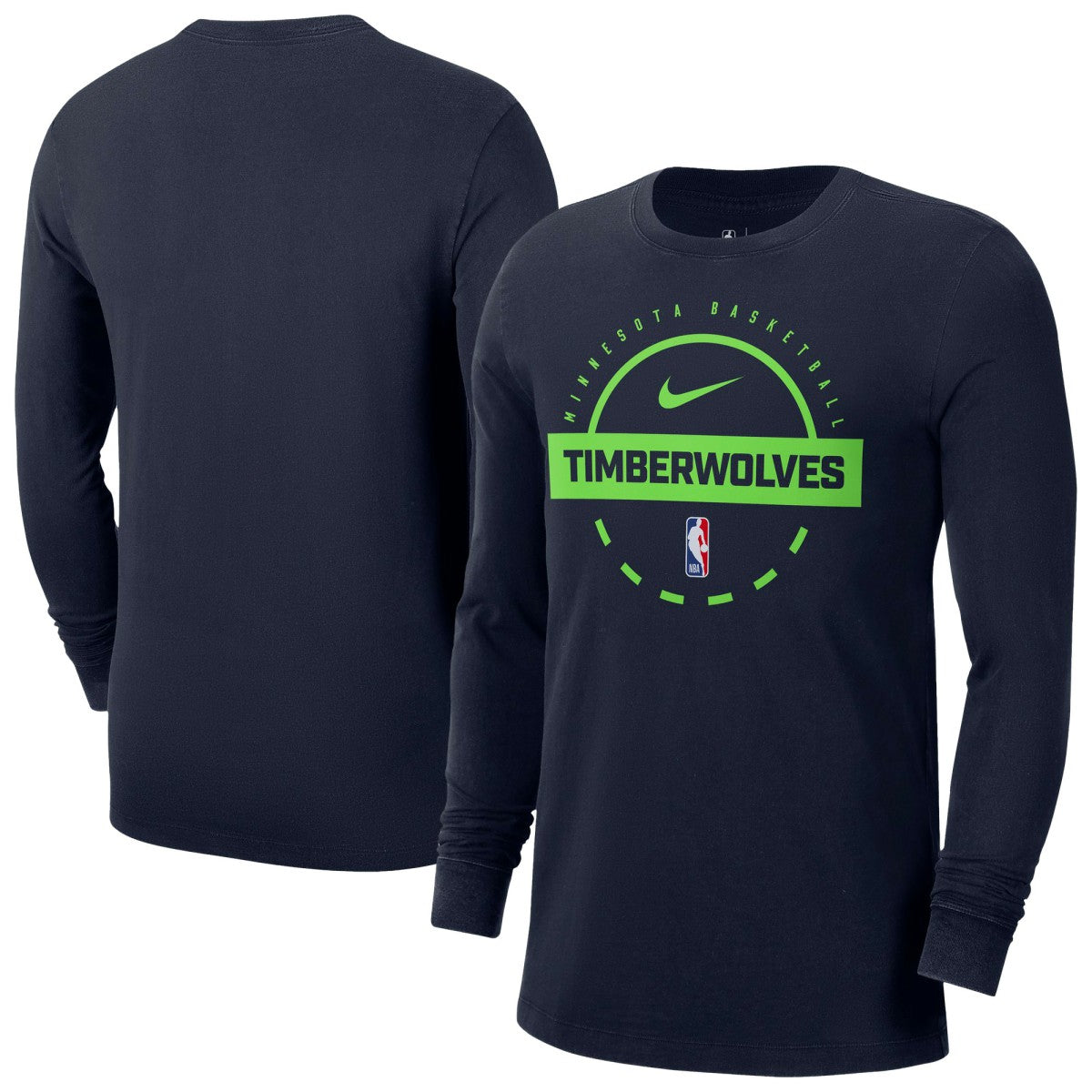 Minnesota Timberwolves Authentic Long Sleeve Practice T-Shirt Navy