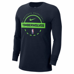 Minnesota Timberwolves Authentic Long Sleeve Practice T-Shirt Navy
