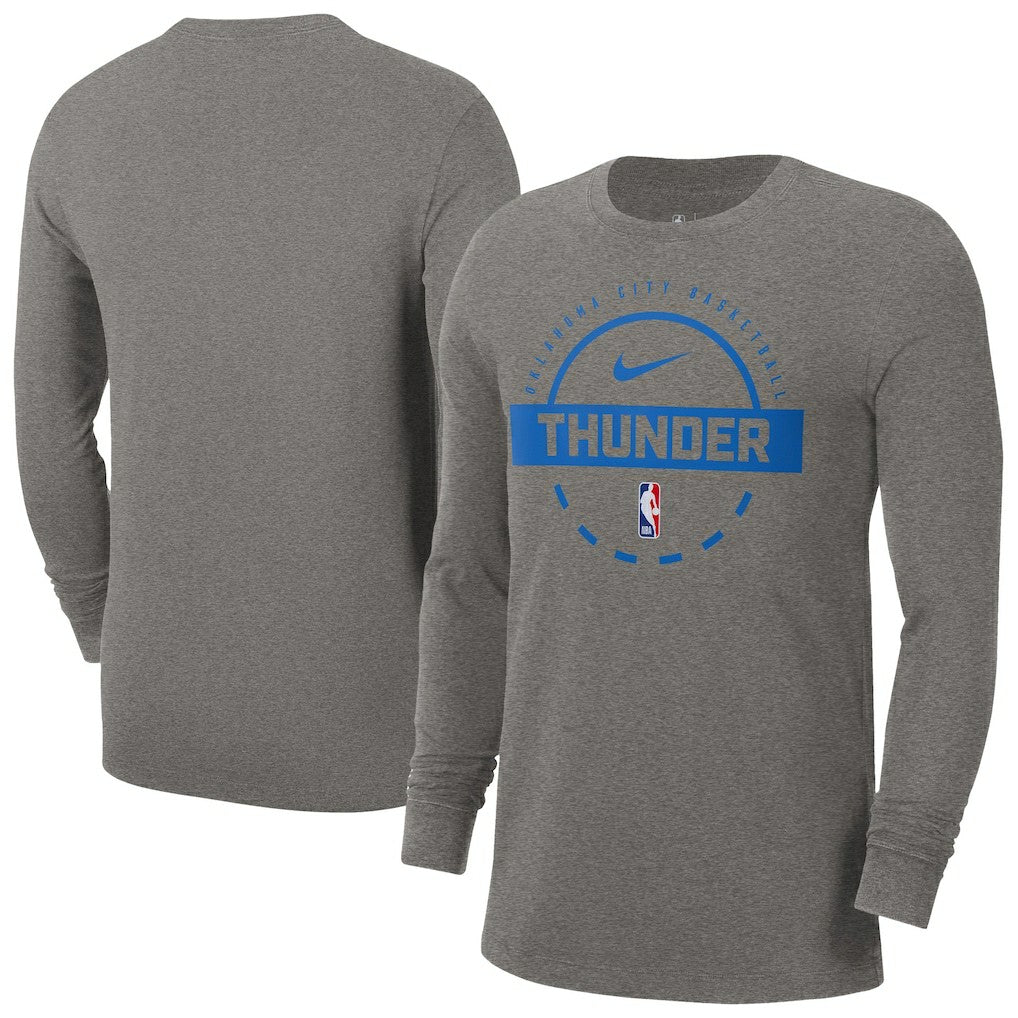 Oklahoma City Thunder Authentic Long Sleeve Practice T-Shirt Charcoal