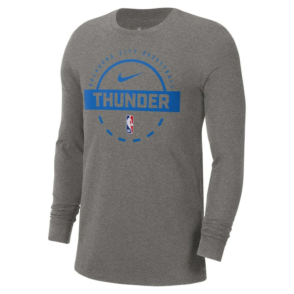 Oklahoma City Thunder Authentic Long Sleeve Practice T-Shirt Charcoal