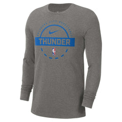 Oklahoma City Thunder Authentic Long Sleeve Practice T-Shirt Charcoal
