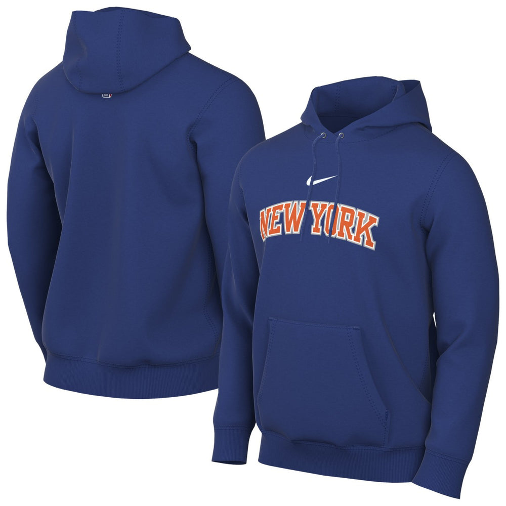 New York Knicks Sportswear Essential Wordmark Club Hoodie Blue