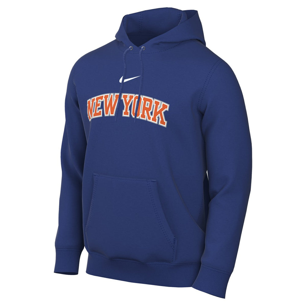 New York Knicks Sportswear Essential Wordmark Club Hoodie Blue