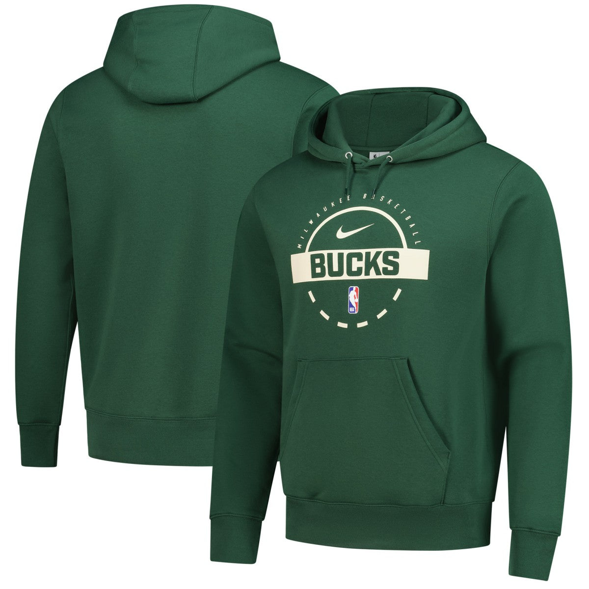 Milwaukee Bucks 2025/26 Authentic Practice Club Pullover Hoodie Hunter Green