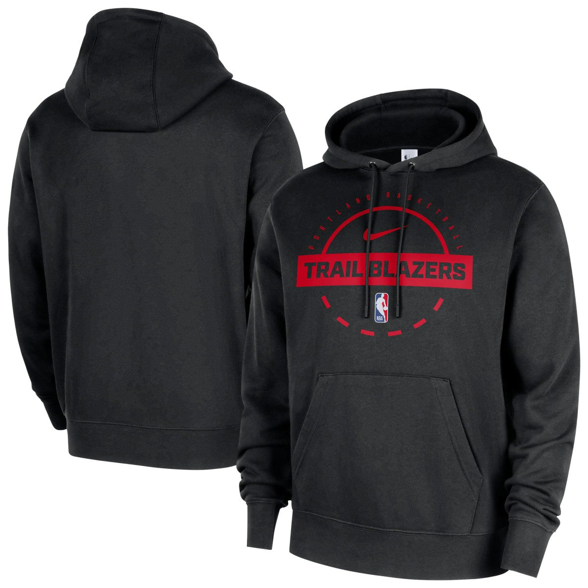 Portland Trail Blazers 2025/26 Authentic Practice Club Pullover Hoodie Black