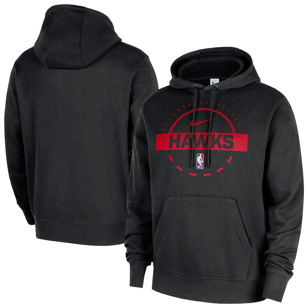 Atlanta Hawks 2025/26 Authentic Practice Club Pullover Hoodie Black