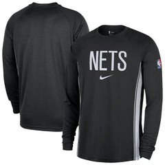 Brooklyn Nets 2025/26 Authentic Pre-Game Legend Dri-FIT Long Sleeve Shooting Shirt Black