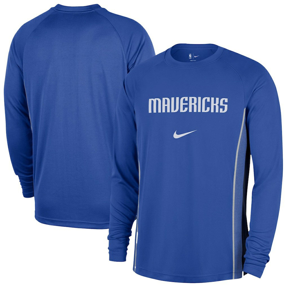 Dallas Mavericks 2025/26 Authentic Pre-Game Legend Dri-FIT Long Sleeve Shooting Shirt Blue