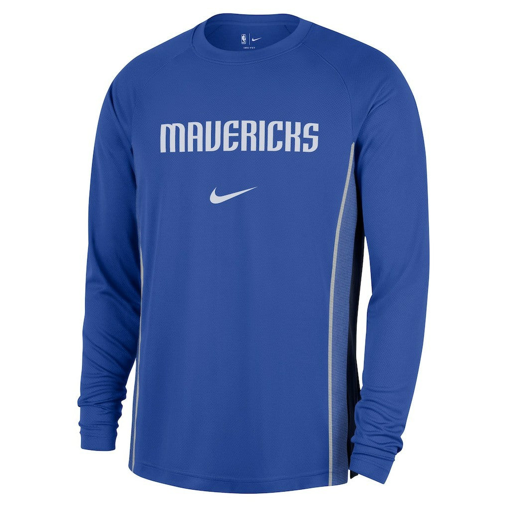 Dallas Mavericks 2025/26 Authentic Pre-Game Legend Dri-FIT Long Sleeve Shooting Shirt Blue