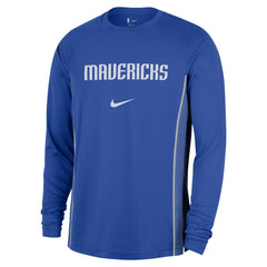 Dallas Mavericks 2025/26 Authentic Pre-Game Legend Dri-FIT Long Sleeve Shooting Shirt Blue