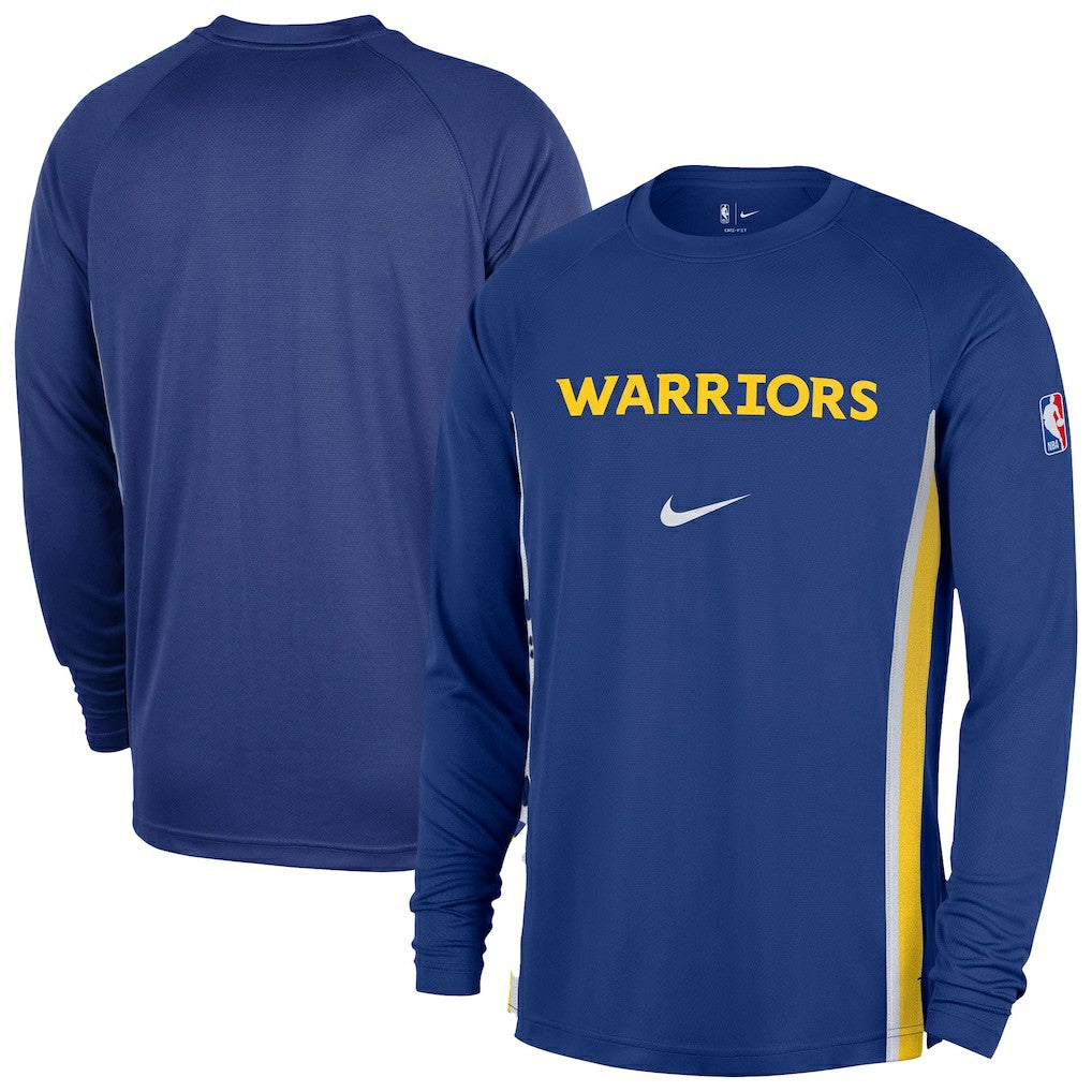 Golden State Warriors 2025/26 Authentic Pre-Game Legend Dri-FIT Long Sleeve Shooting Shirt Royal