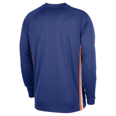 New York Knicks 2025/26 Authentic Pre-Game Legend Dri-FIT Long Sleeve Shooting Shirt Blue