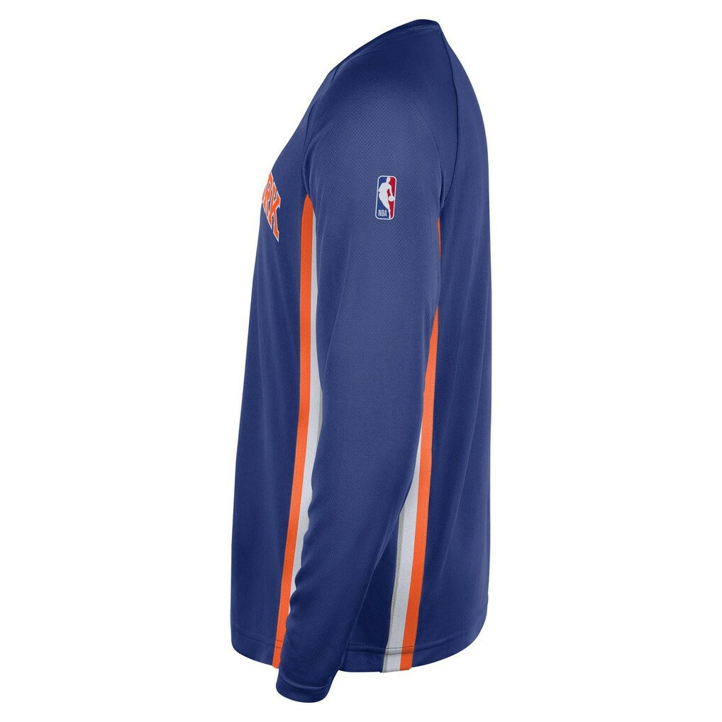 New York Knicks 2025/26 Authentic Pre-Game Legend Dri-FIT Long Sleeve Shooting Shirt Blue