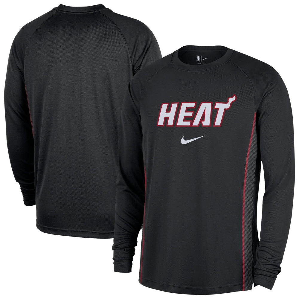 Miami Heat 2025/26 Authentic Pre-Game Legend Dri-FIT Long Sleeve Shooting Shirt Black