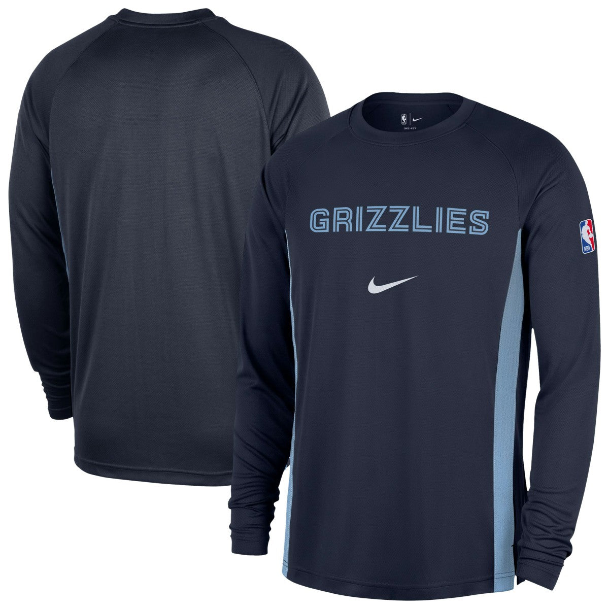 Memphis Grizzlies 2025/26 Authentic Pre-Game Legend Dri-FIT Long Sleeve Shooting Shirt Navy