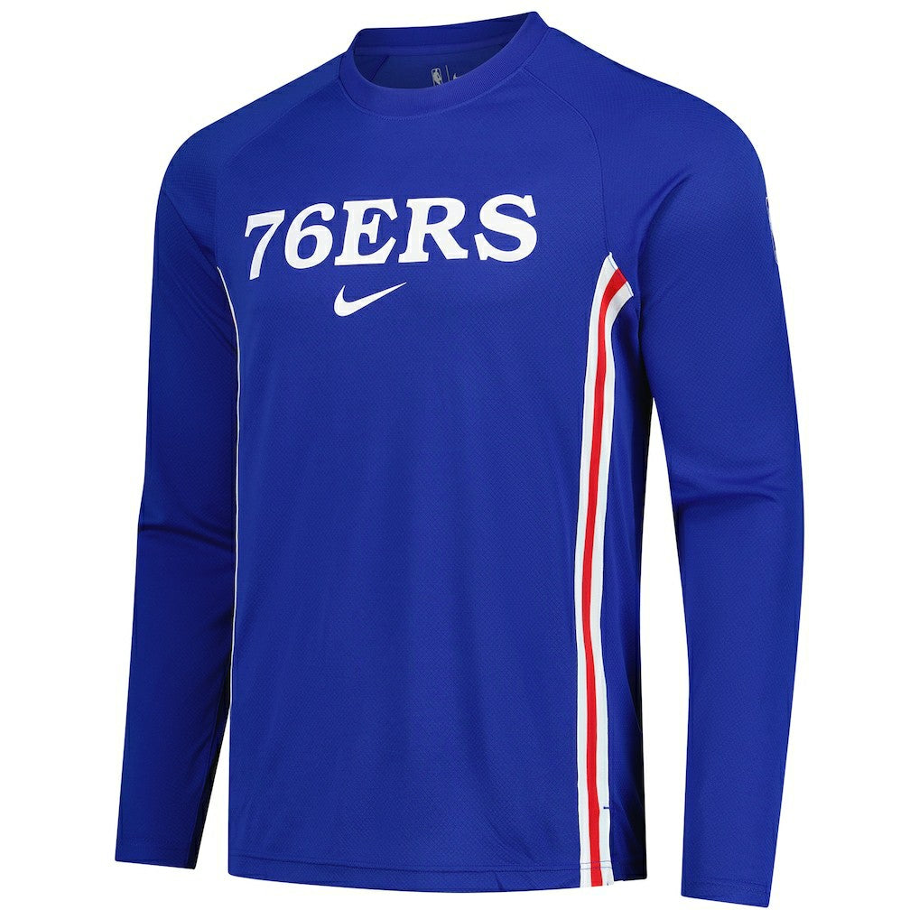 Philadelphia 76ers 2025/26 Authentic Pre-Game Legend Dri-FIT Long Sleeve Shooting Shirt Royal