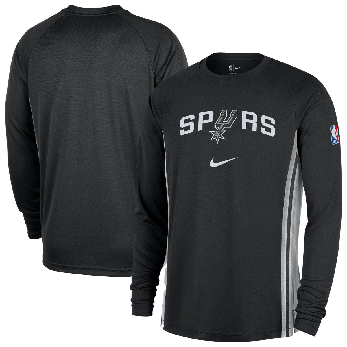 San Antonio Spurs 2025/26 Authentic Pre-Game Legend Dri-FIT Long Sleeve Shooting Shirt Black