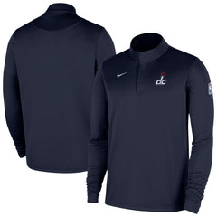 Washington Wizards 2025/26 Authentic Coaches Quarter-Zip Dri-Fit Top Navy