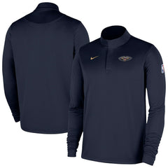 New Orleans Pelicans 2025/26 Authentic Coaches Quarter-Zip Dri-Fit Top Navy