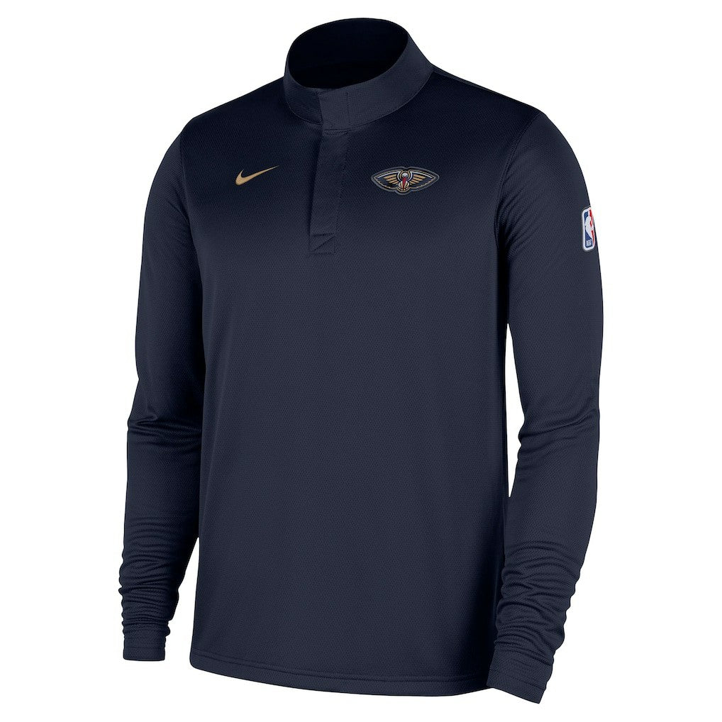 New Orleans Pelicans 2025/26 Authentic Coaches Quarter-Zip Dri-Fit Top Navy