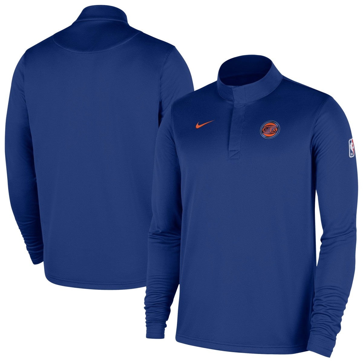 New York Knicks 2025/26 Authentic Coaches Quarter-Zip Dri-Fit Top Blue