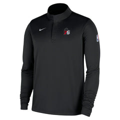 Philadelphia 76ers 2025/26 Authentic Coaches Quarter-Zip Dri-Fit Top Black