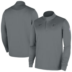 San Antonio Spurs 2025/26 Authentic Coaches Quarter-Zip Dri-Fit Top Silver