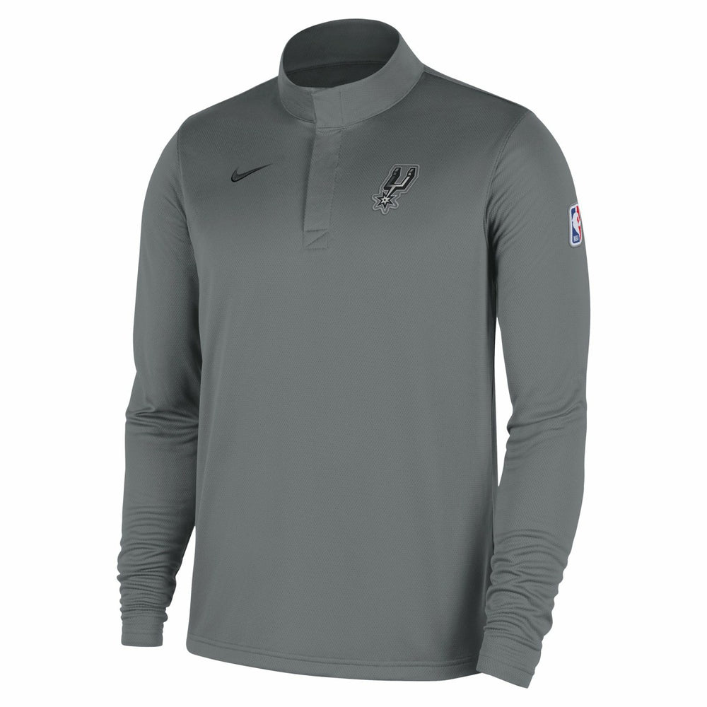San Antonio Spurs 2025/26 Authentic Coaches Quarter-Zip Dri-Fit Top Silver