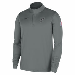 San Antonio Spurs 2025/26 Authentic Coaches Quarter-Zip Dri-Fit Top Silver