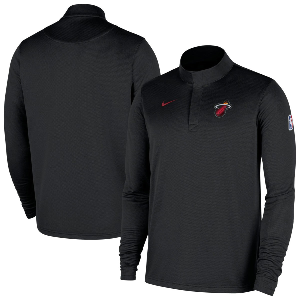 Miami Heat 2025/26 Authentic Coaches Quarter-Zip Dri-Fit Top Black