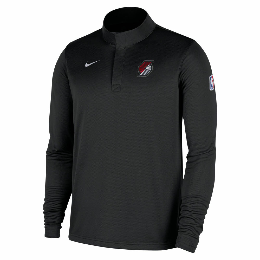 Portland Trail Blazers 2025/26 Authentic Coaches Quarter-Zip Dri-Fit Top Black