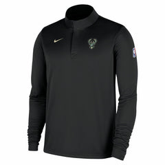 Milwaukee Bucks 2025/26 Authentic Coaches Quarter-Zip Dri-Fit Top Black