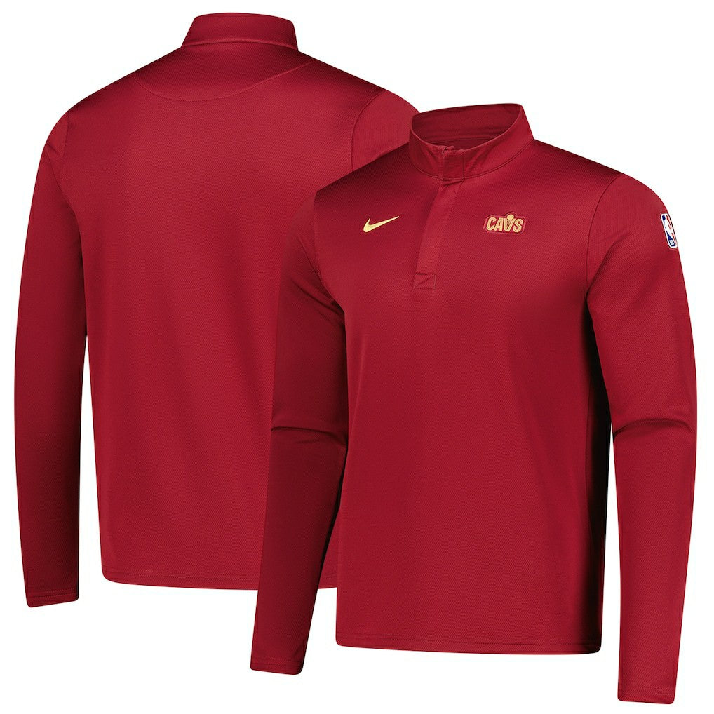 Cleveland Cavaliers 2025/26 Authentic Coaches Quarter-Zip Dri-Fit Top Wine