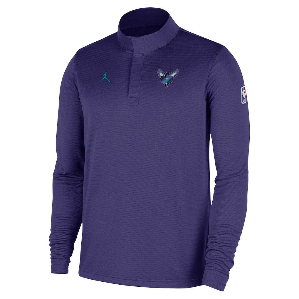 Charlotte Hornets 2025/26 Authentic Coaches Quarter-Zip Dri-Fit Top Purple