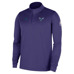 Charlotte Hornets 2025/26 Authentic Coaches Quarter-Zip Dri-Fit Top Purple