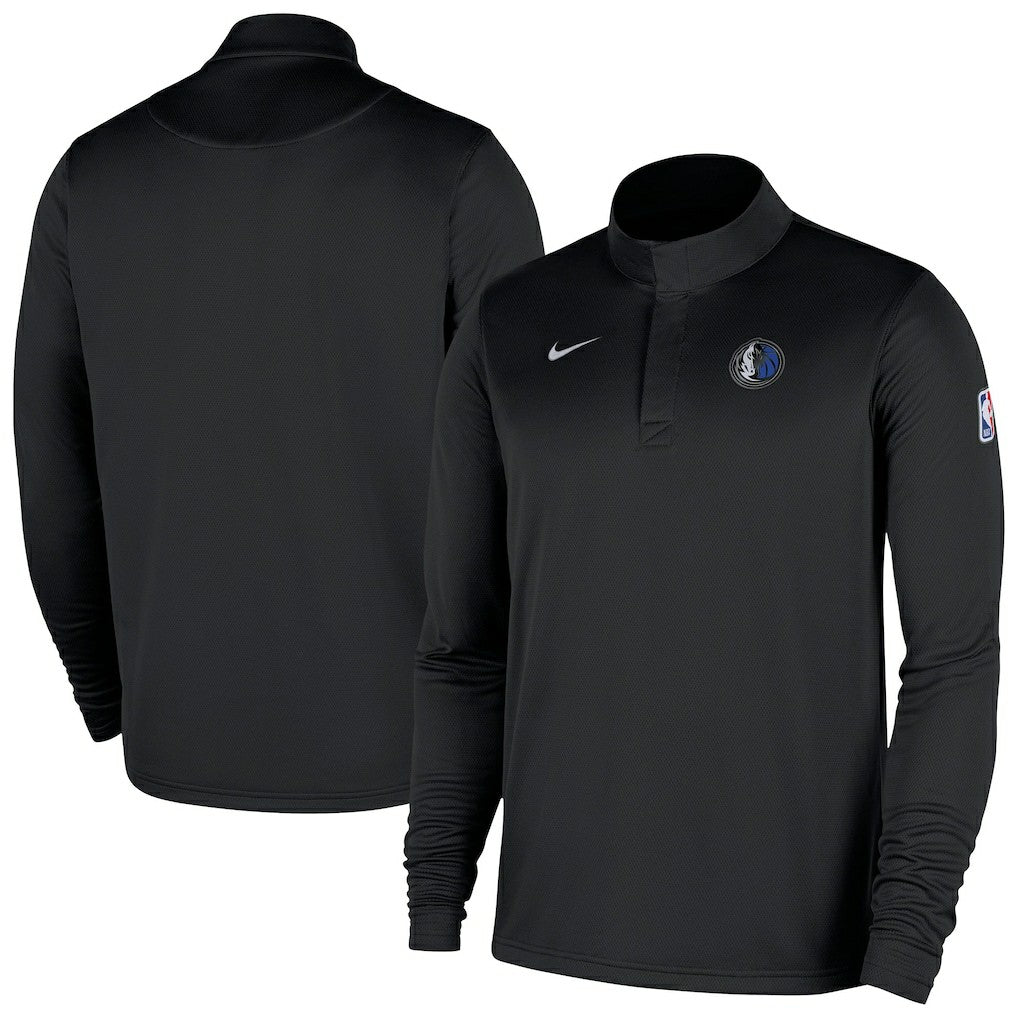 Dallas Mavericks 2025/26 Authentic Coaches Quarter-Zip Dri-Fit Top Black