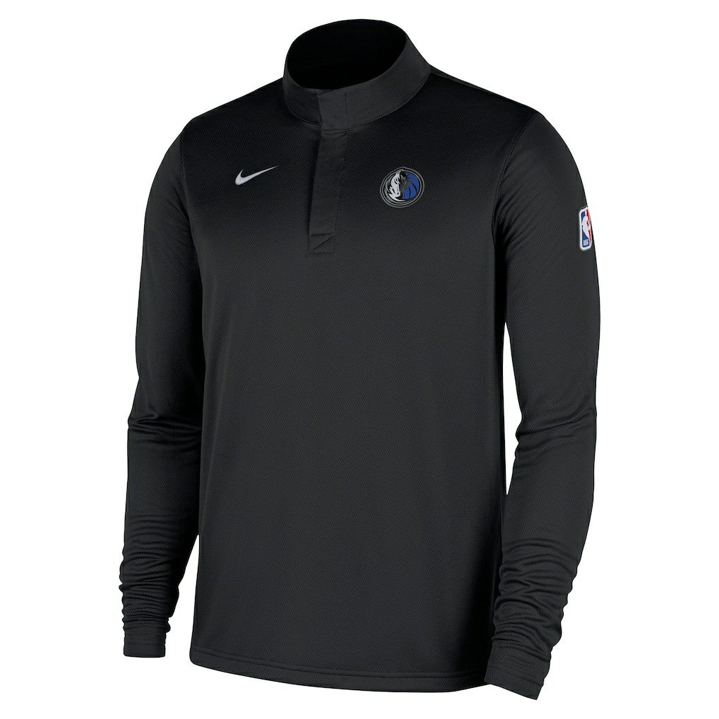 Dallas Mavericks 2025/26 Authentic Coaches Quarter-Zip Dri-Fit Top Black