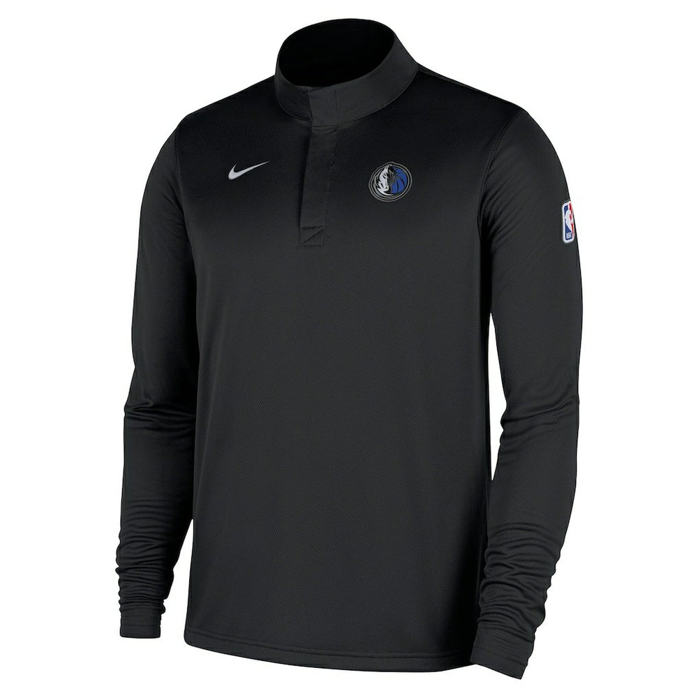 Dallas Mavericks 2025/26 Authentic Coaches Quarter-Zip Dri-Fit Top Black