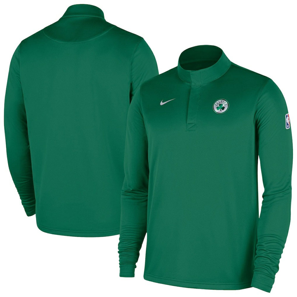 Boston Celtics 2025/26 Authentic Coaches Quarter-Zip Dri-Fit Top Kelly Green