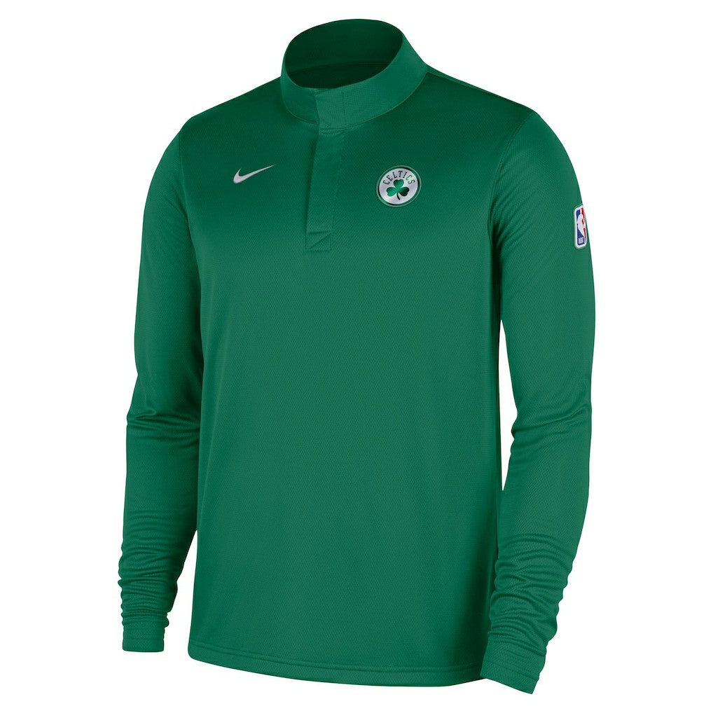 Boston Celtics 2025/26 Authentic Coaches Quarter-Zip Dri-Fit Top Kelly Green