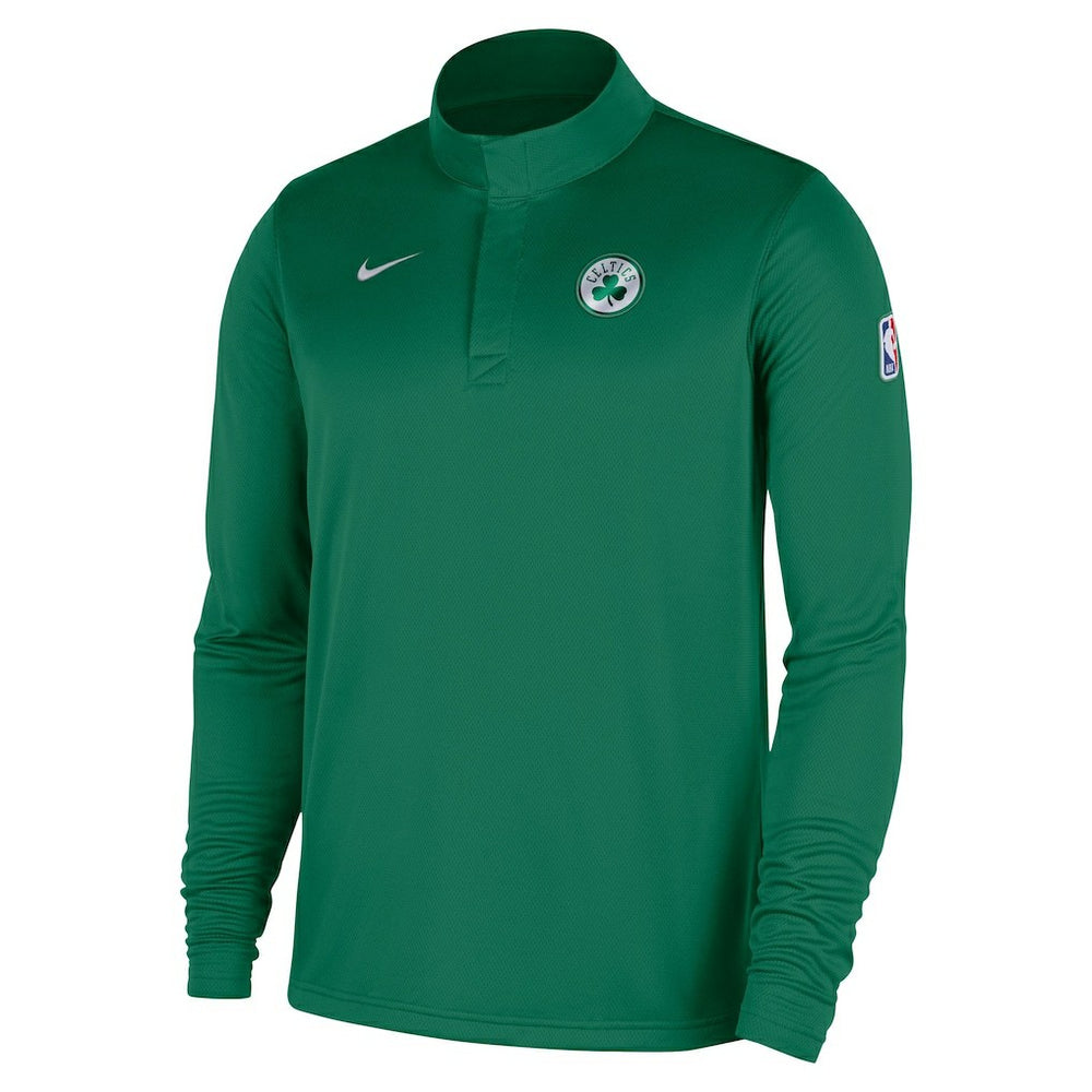 Boston Celtics 2025/26 Authentic Coaches Quarter-Zip Dri-Fit Top Kelly Green