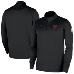 Chicago Bulls 2025/26 Authentic Coaches Quarter-Zip Dri-Fit Top Black