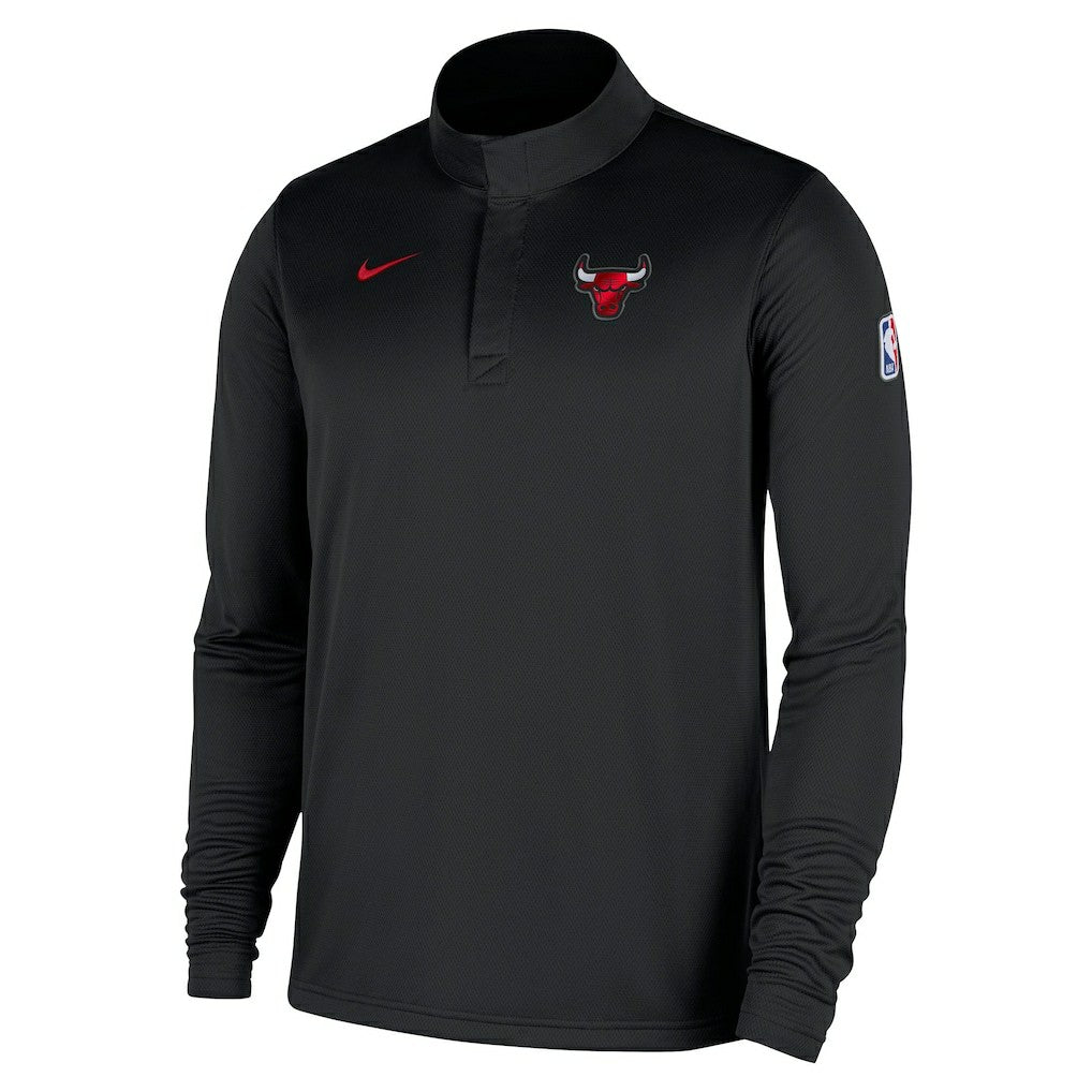 Chicago Bulls 2025/26 Authentic Coaches Quarter-Zip Dri-Fit Top Black