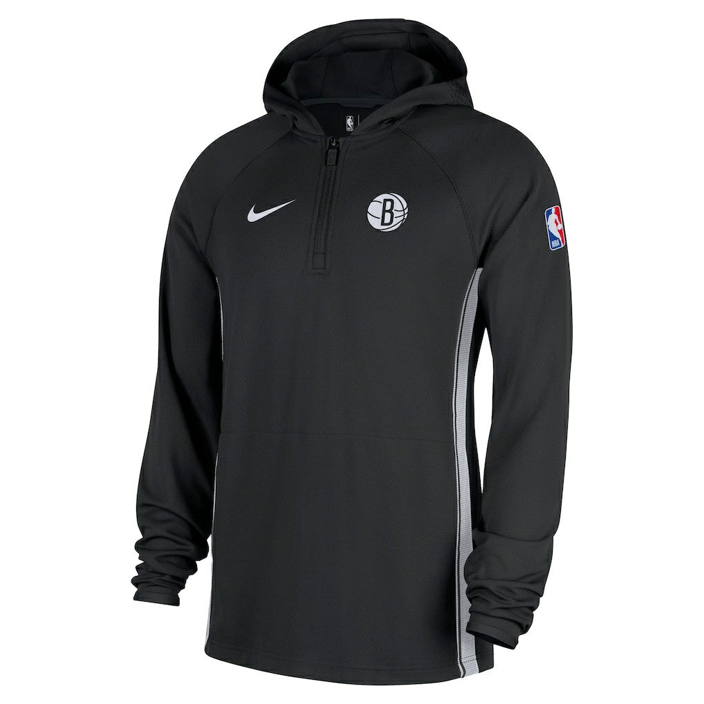 Brooklyn Nets Authentic On Court Zone Quarter-Zip Dri-FIT Hoodie Jacket Black