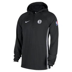 Brooklyn Nets Authentic On Court Zone Quarter-Zip Dri-FIT Hoodie Jacket Black