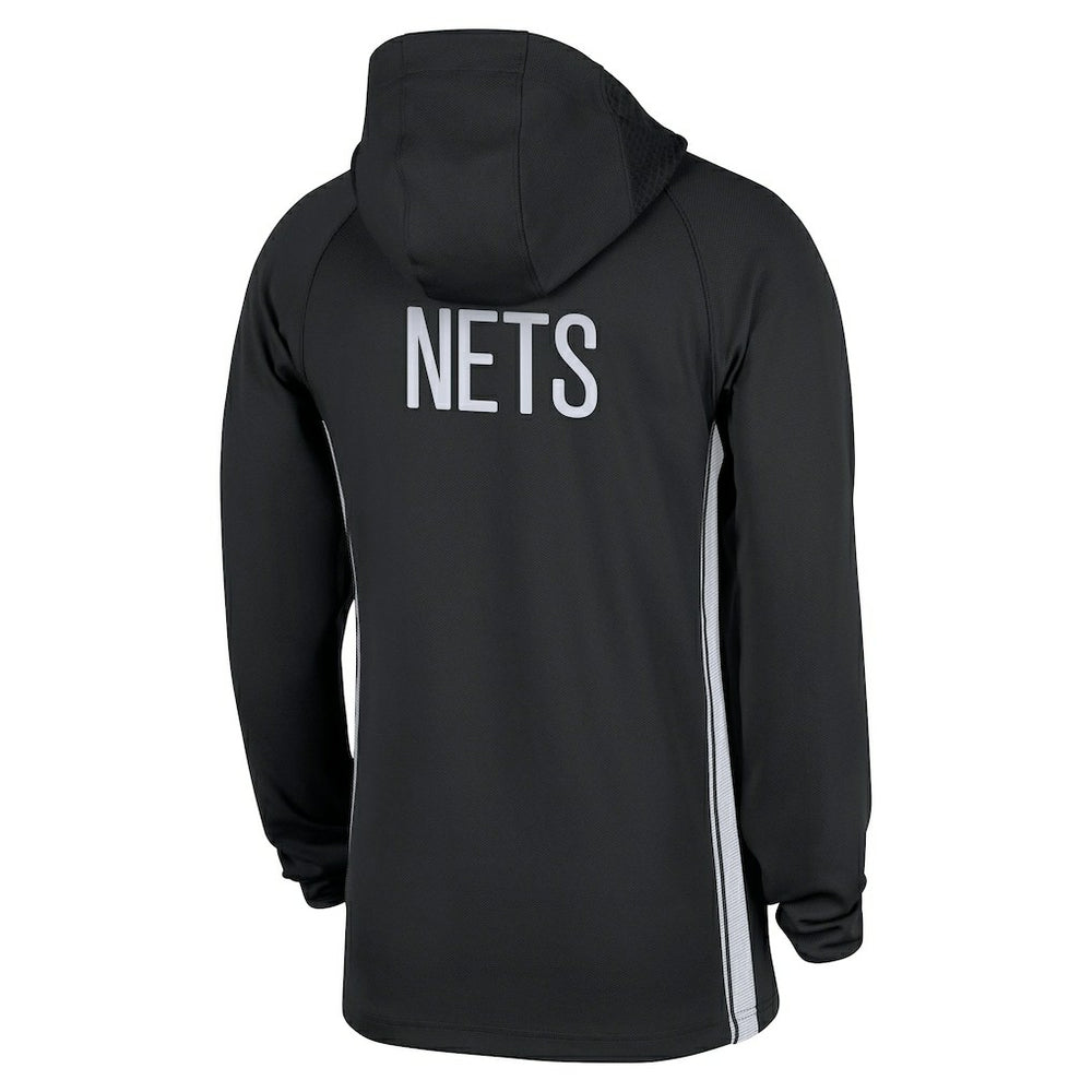 Brooklyn Nets Authentic On Court Zone Quarter-Zip Dri-FIT Hoodie Jacket Black