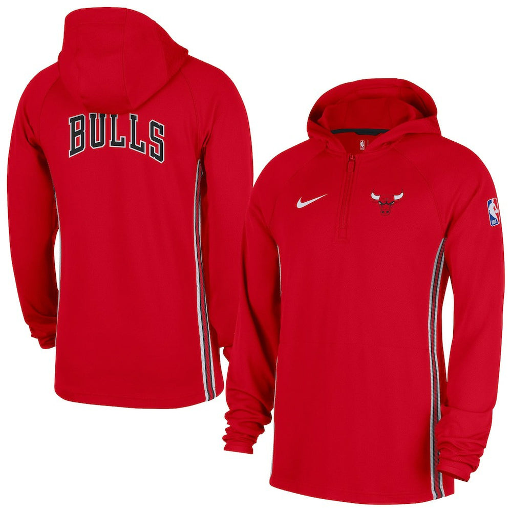 Chicago Bulls Authentic On Court Zone Quarter-Zip Dri-FIT Hoodie Jacket Red